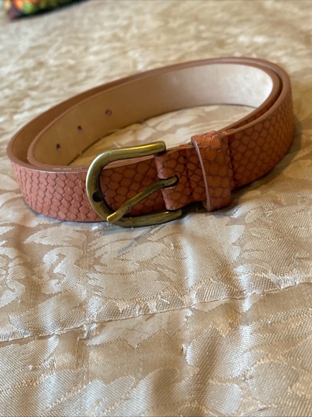 Isabel Marant Rust Brown Textured Goat Leather Belt